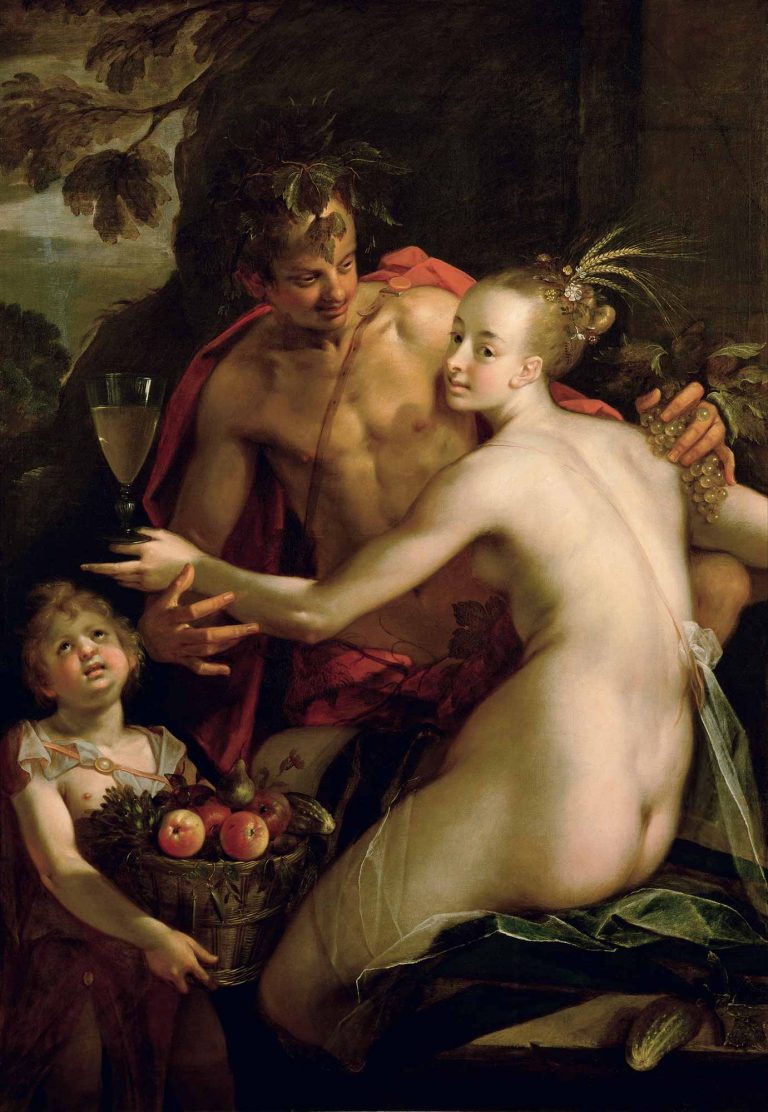 Hans Von Aachen Bacchus Ceres Cupid Stanbul Sanat Evi