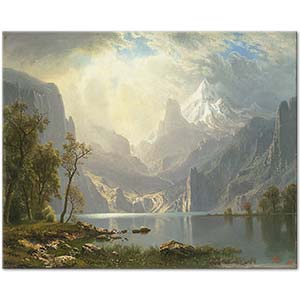 Albert Bierstadt Taho Gölü Kıyısında Dağlar