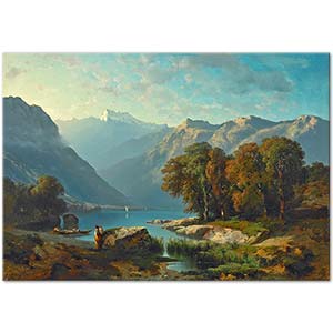 Alexandre Calame Manzara Geneva Gölüne Bakış