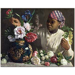 Frederic Bazille Afrikalı Kadın ve Şakayıklar