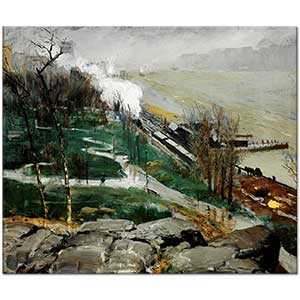 George Wesley Bellows Nehir Kıyısında Yağmur