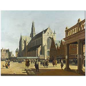 Gerrit Adriaensz Berckheyde Pazar Yeri ve Büyük Kilise Haarlem