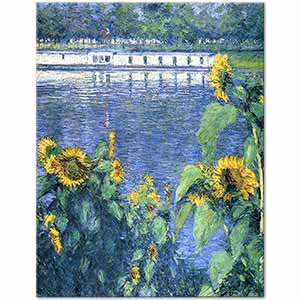 Gustave Caillebotte Sen Kıyısında Ayçiçekleri