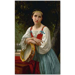 William Adolphe Bouguereau Tefi ile Çingene Kız