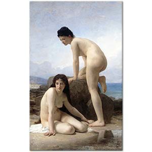 William Adolphe Bouguereau Deniz Kenarında iki Kadın