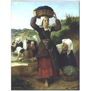 William Adolphe Bouguereau Fouesnant'lı Çamaşır Yıkayan Kadınlar