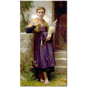 William Adolphe Bouguereau İp Eğiren Kız