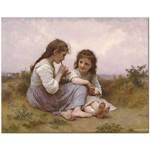 William Adolphe Bouguereau Tarlada Çoçukların Mutluluğu