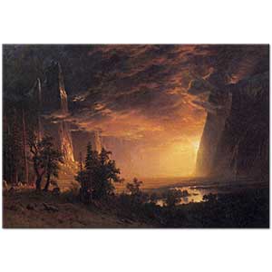 Albert Bierstadt Yosemite Vadisinde Gün Batımı