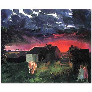 George Wesley Bellows Kırmızı Güneş