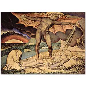 William Blake Şeytan Hiob'un Üzerinde