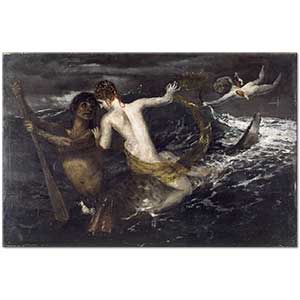 Arnold Böcklin Sırtında Bir Su Perisi Taşıyan Triton