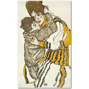 Egon Schiele Sanatçının Eşi ve Küçük Nephev