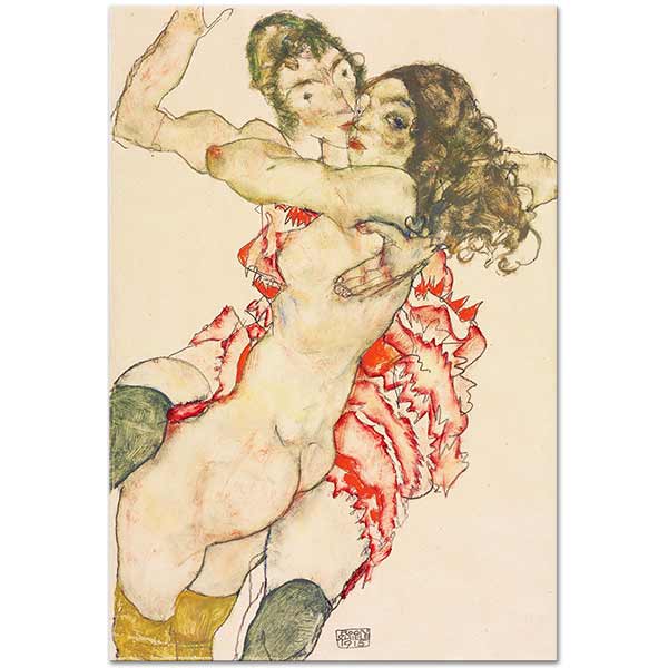 Egon Schiele Sevişenler 02