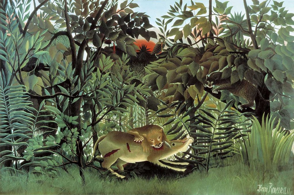 Henri Rousseau Antilopa Saldıran Aslan