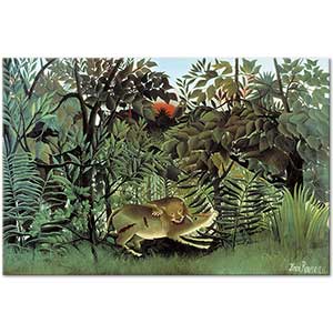 Henri Rousseau Antilopa Saldıran Aslan