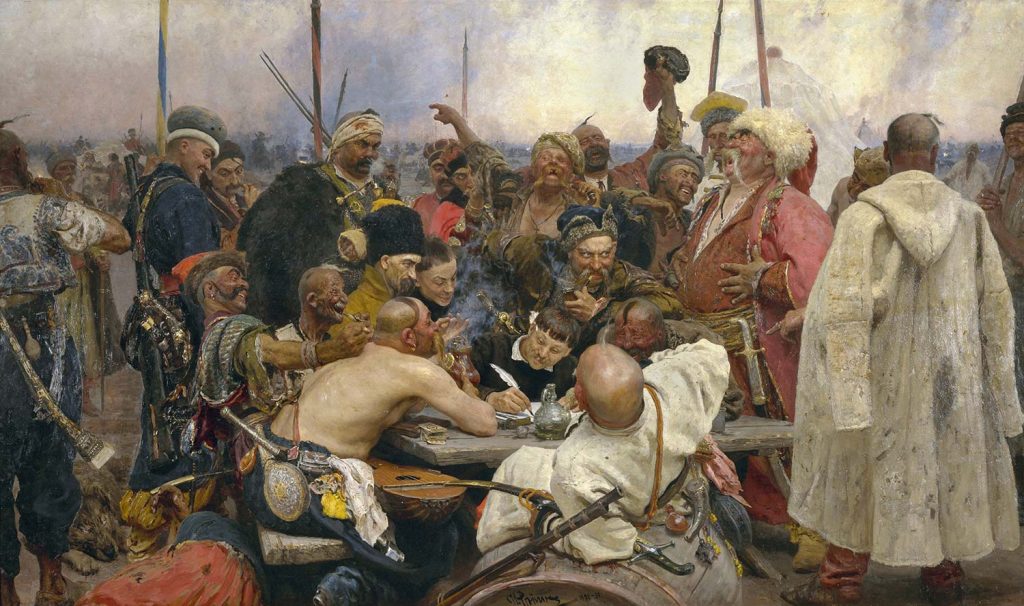 Ilya Repin Sappor Kazakları Anlaşma İmzalarken