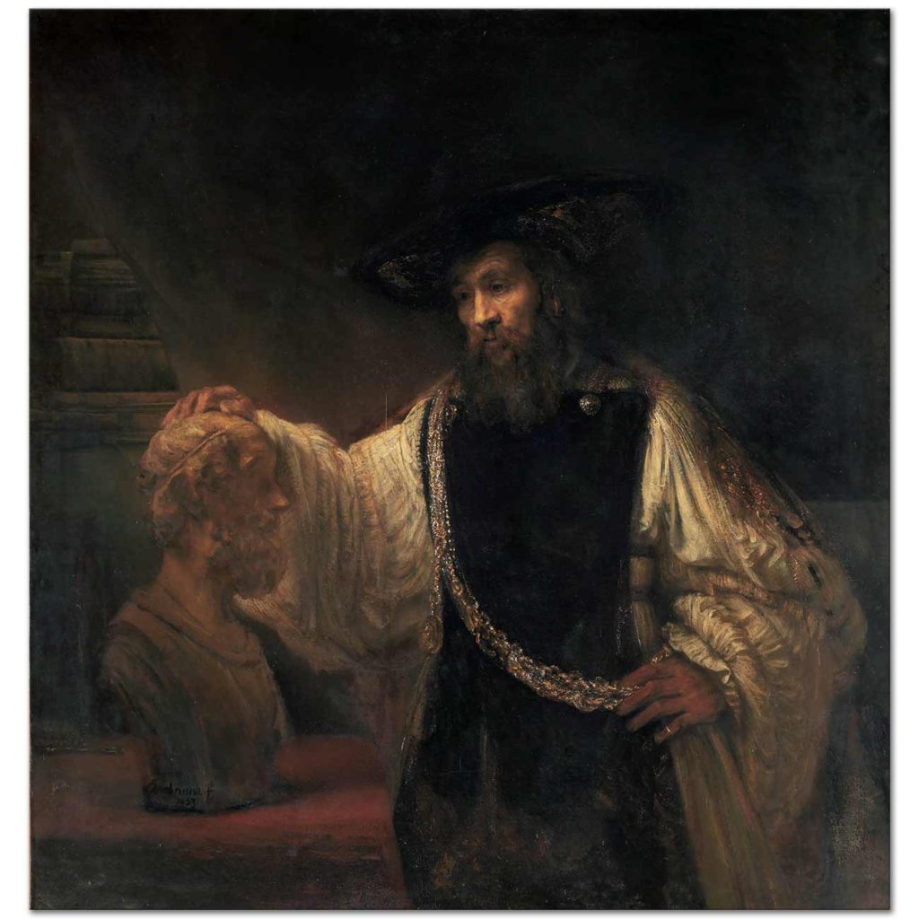 Rembrandt Aristotales Homeros'un Büstü ile