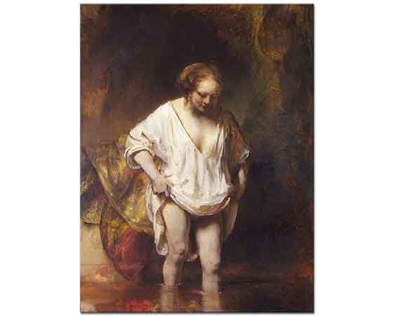 Rembrandt Derede Yıkanan Kadın