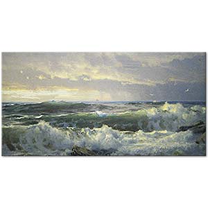 William Trost Richards Kayalarda Surf