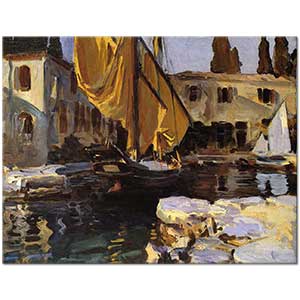 John Singer Sargent Kıyıda Yelkenli San Vigilio