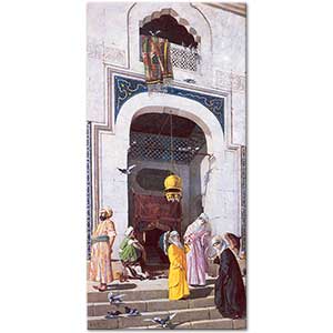 Osman Hamdi Bey Cami Kapısında Feraceli Kadınlar