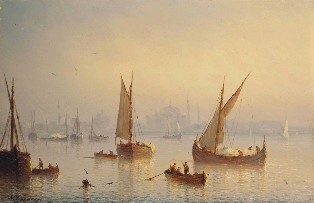 Henriette Gudin Boğaziçi'nde Tekneler